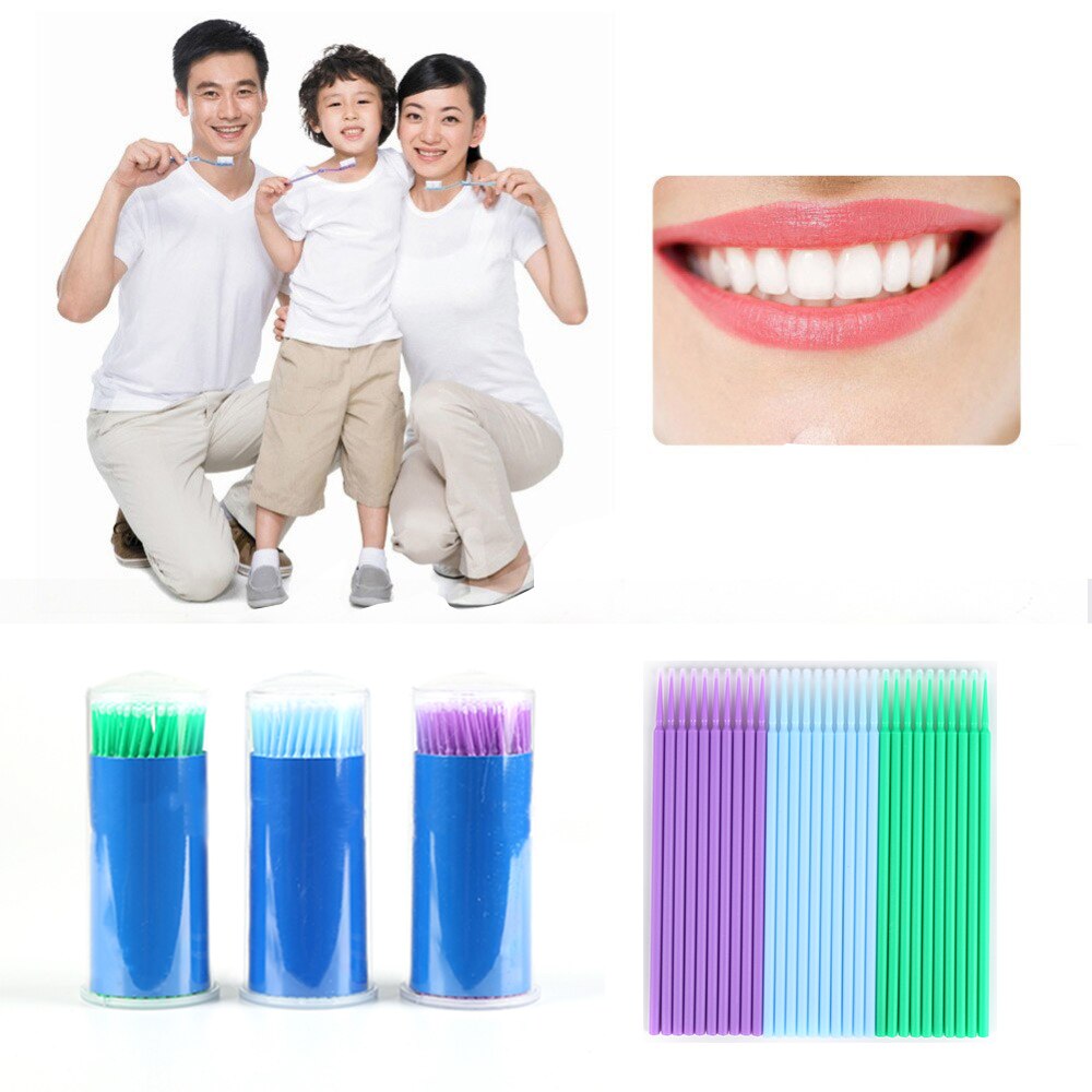 100 stks/pak Duurzaam Micro Borstel Wegwerp Wimper Extension Individuele Applicators Mascara Borstel Tandheelkundige Applicator Micro Borstel