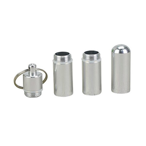 Bærbar mini pille flaske nøglering aluminium beholder vandtæt rejse medicin holder nøglering