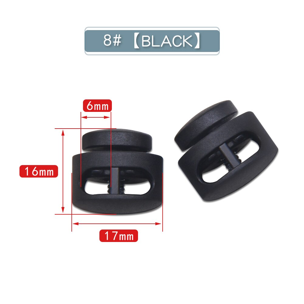 Neue 10 stücke Schnur Schloss Kunststoff Stopper Schnur Enden Schaltet Clip Schnalle Taste Schwarz Frost Schnürsenkel Sportswear DIY Tasche Zubehör: Gun Metall