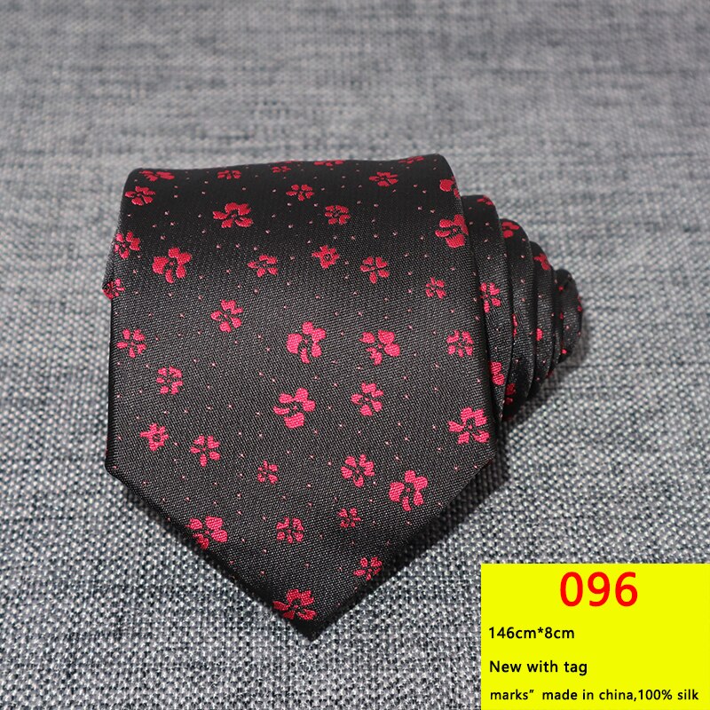 Cravates à fleurs pour hommes, 8CM, gravata corbatas, formelles en soie, Cravate Jacquard pour marié, fête de mariage, Business: 096