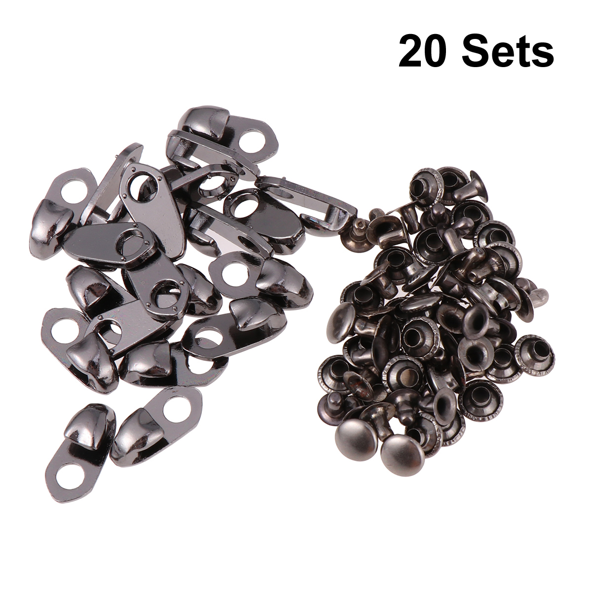 Juego de ojales de Metal para botas, juego de ganchos para zapatos, botón, abrazaderas, color negro, 20 unidades
