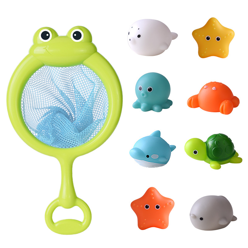 Baby Niedliche Tiere Bad Spielzeug LED Leuchten Spielzeug Schwimmen Wasser Weiche Gummi Float Induktion Leuchtende Ente für Kinder Spielen Lustige: Himmel Blau