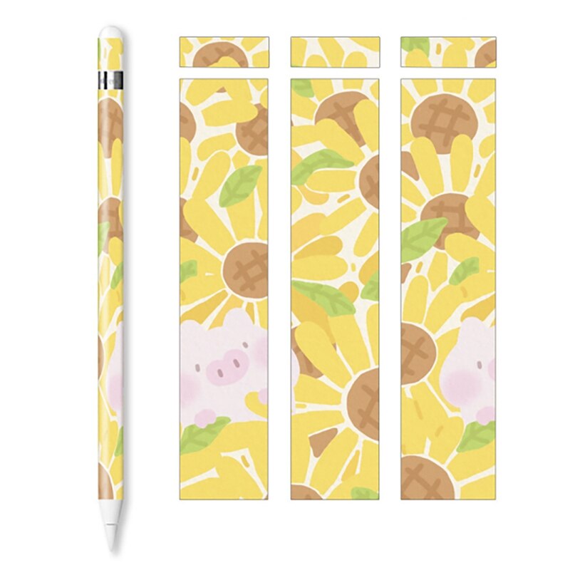 Cute for Apple Pencil Stickers Scratchproof Ultra Thin Stickers Flower Series Press Stylus Non-Slip Protective Paper-3