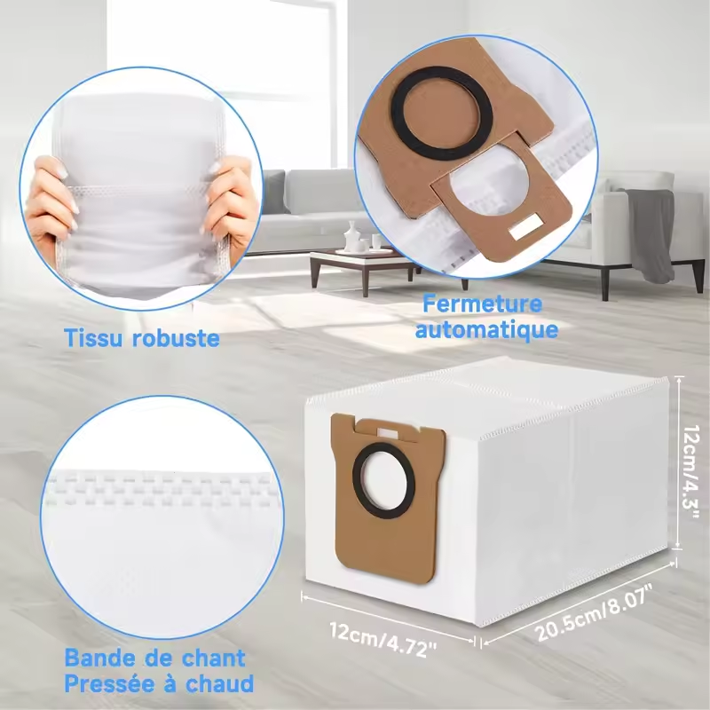 Tilbehør til jonr  p20 pro støvsugerrobot, sidebørste, moppeklud, støvpose, effektiv mikrofiber, reservedele til rengøring