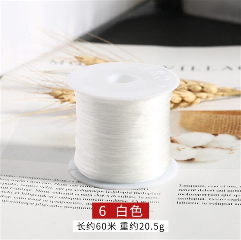 60M/Roll Sterke Elastische Crystal Frezen Cord 1Mm Voor Armbanden Stretch Discussie String Ketting Diy Sieraden Maken cords Lijn: White
