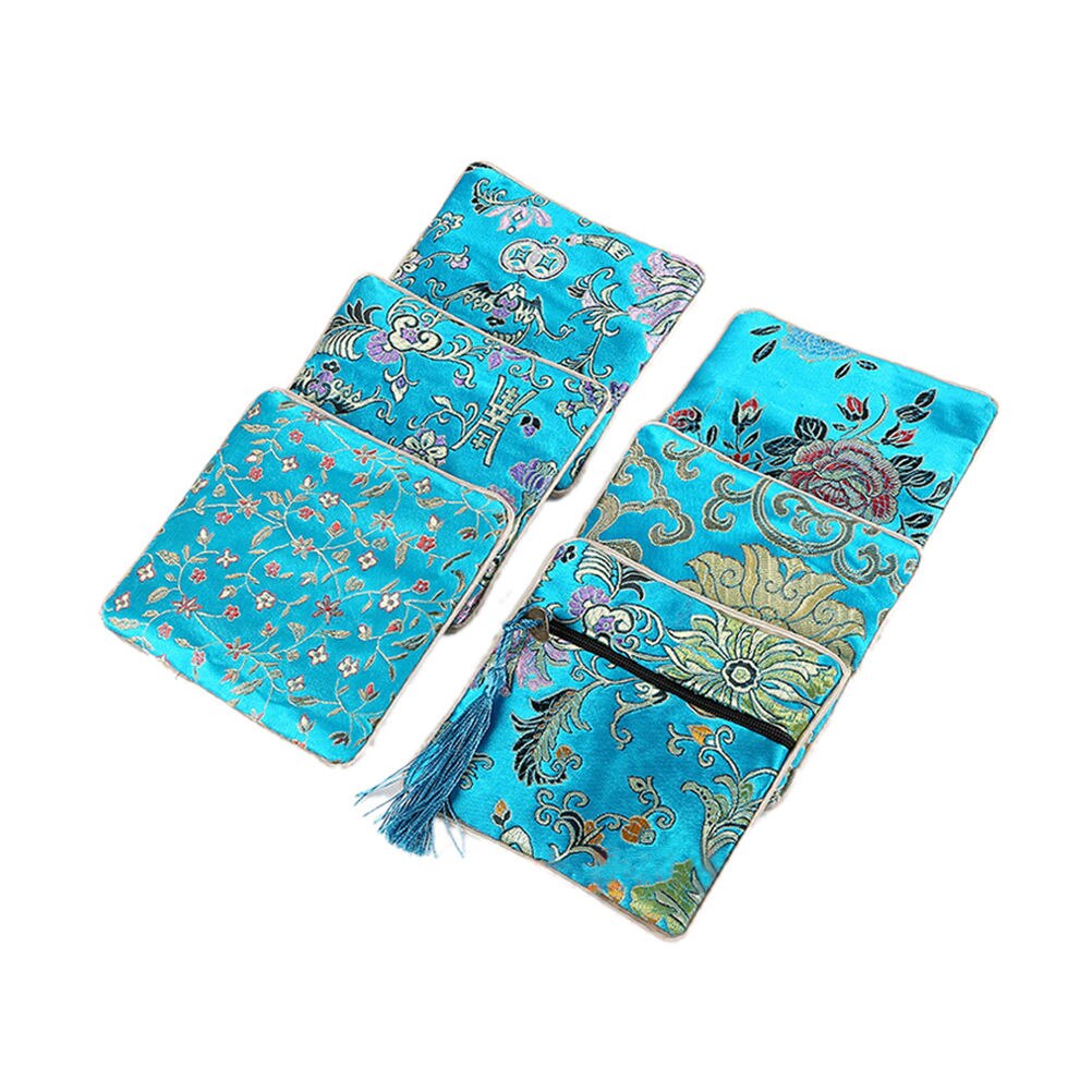 Classic Chinese Embroidery Jewelry Bag Storage Organizer Small Pouch Handmade Embroideries Earphone Bag: 3 one piece