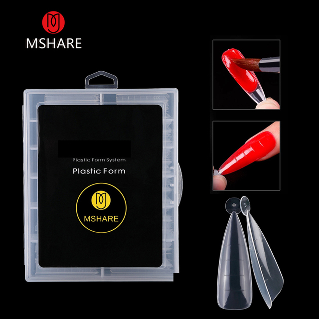MSHARE Russische Mandel Formen NäGel Tipps Für Nagel Verlängerung Gebäude Acryl Gel Spitze 12 Größe 120 stücke: mond Dual Formen