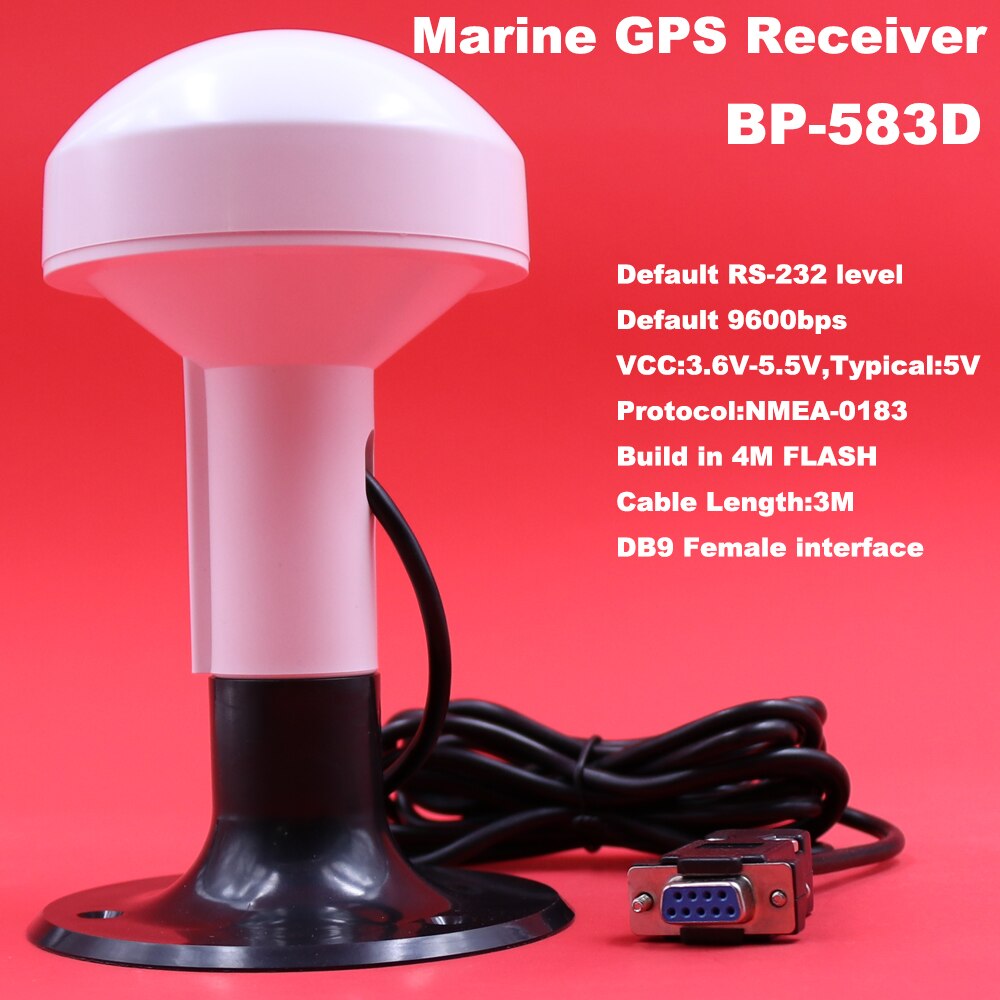 RS232, Marine GPS Antenne Boot GNSS navigatie Ontvanger Antenne module, 9600bps, NMEA 0183 DB9 met Plastic basis, BP-583D