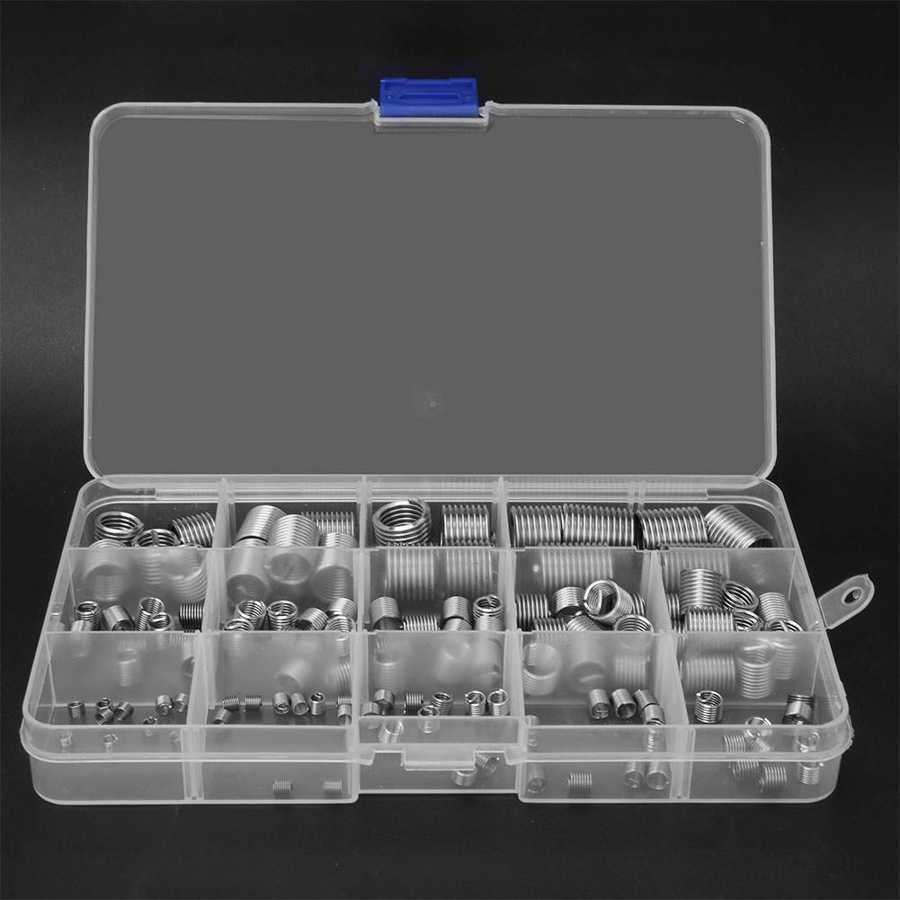 120Pcs Wire Threaded Insert Stainless Steel Thread Repairing Tool M3-M12 Thread Repair Wire Sleeve