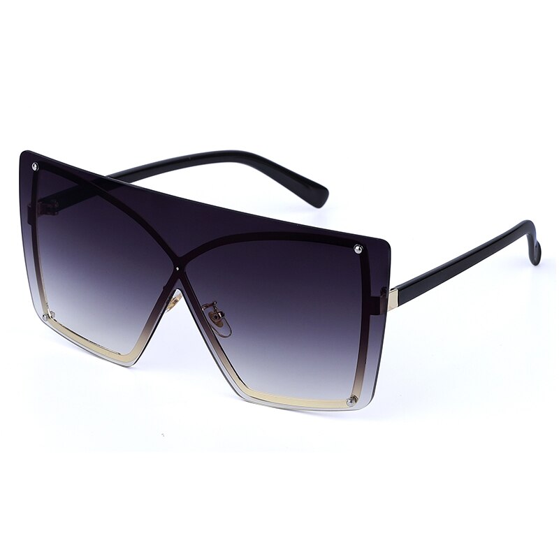 Oversized Zonnebril Vrouwen Luxe Randloze Vierkante Zonnebril Metalen Vrouwelijke Shades UV400 Mannen Bril Gafas: 4