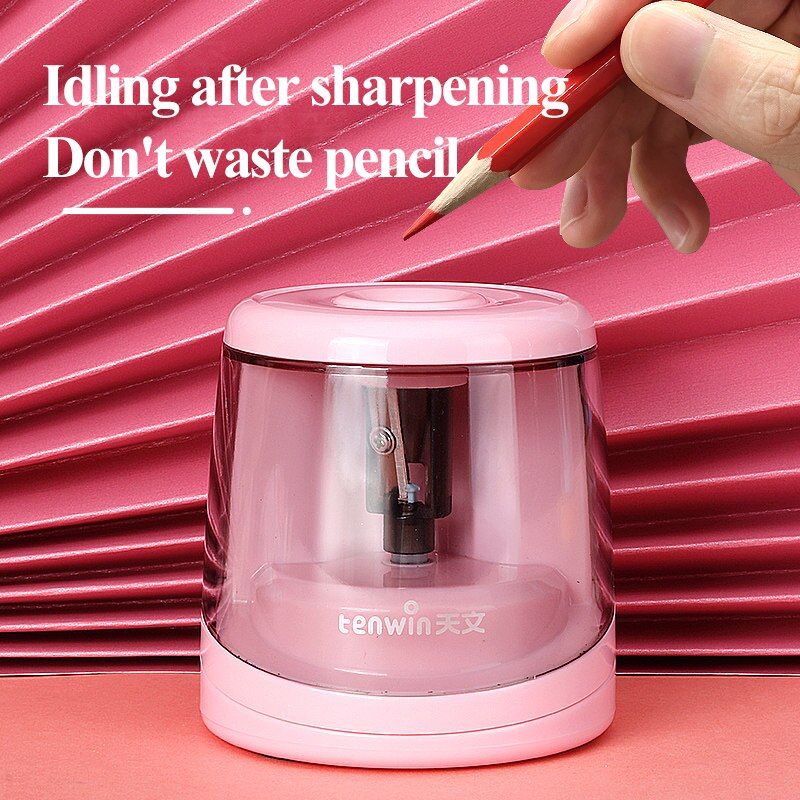 TENWIN Student Pencil Sharpener Electric vertical Blades for Artists Automatic Pencils Cutter Stationery Office School Supplies
