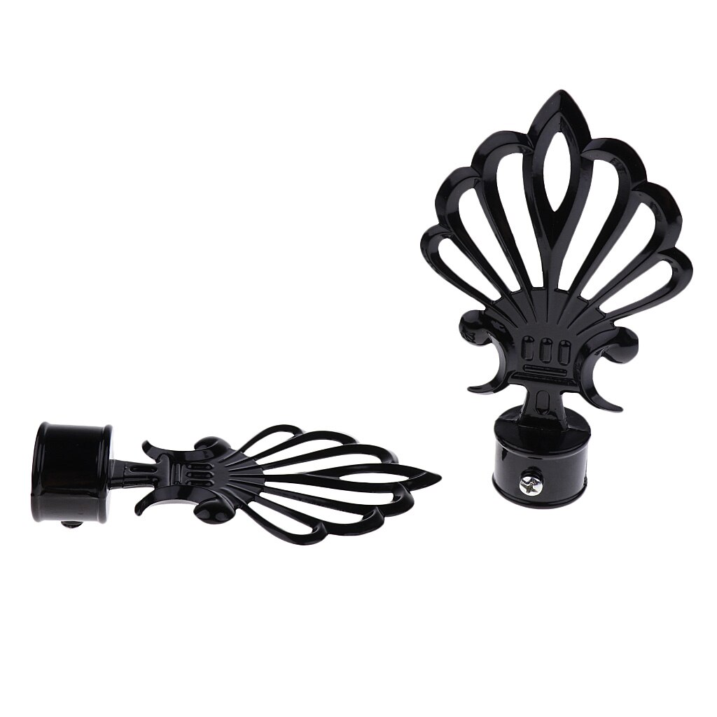 Pair Decorative Window Curtain Rod End Drapery Rail Pole Head Cap fit 28mm Dia. Rods