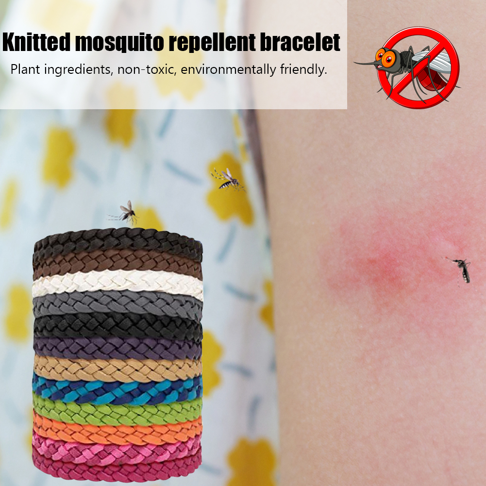 12 stk. myggeafvisende armbånd giftfri udendørs insektarmbånd pu