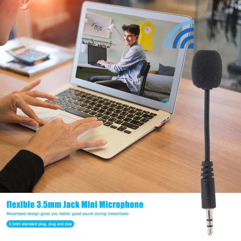Mini 3.5mm Interface Noise Canceling Flexible Microphone Studio Mic for Laptop Noise Resistance Strong Anti-interference Ability