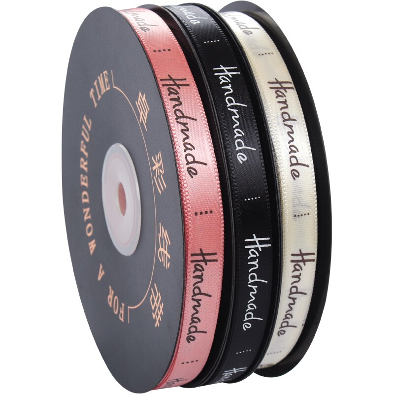 9Mm Handgemaakte Brief Gedrukt Satijnen Linten Bruiloft Verjaardag Party Kerst Bloem Geschenkdoos Wikkelen Diy Cake Bakken Linten