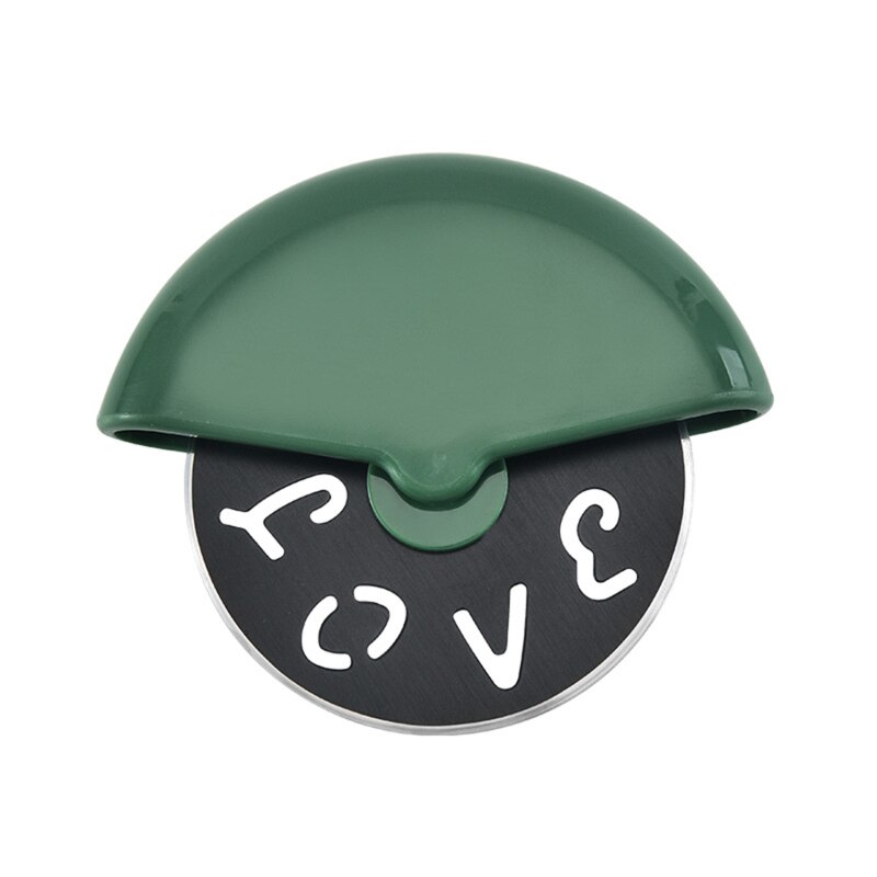 Round Pizza Hob Stainless Steel Non Stick Cake Cutter Cake Shovel Knife Pizza Wheel Knife Kitchen Baking Tool: green