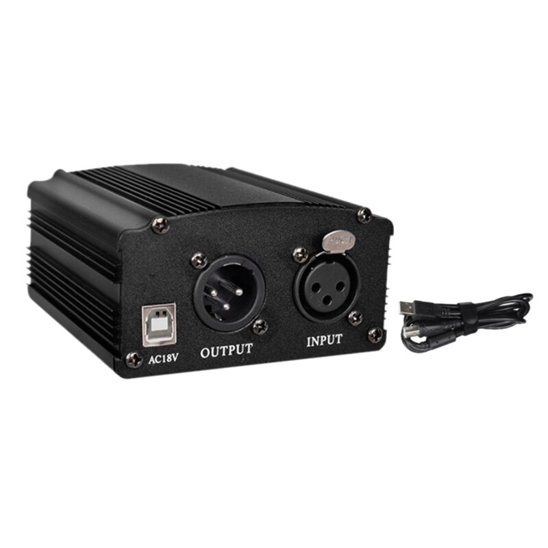 48V Dc Phantom Power Supply For Studio Recording Condenser Microphone Computer-US Plug: Default Title