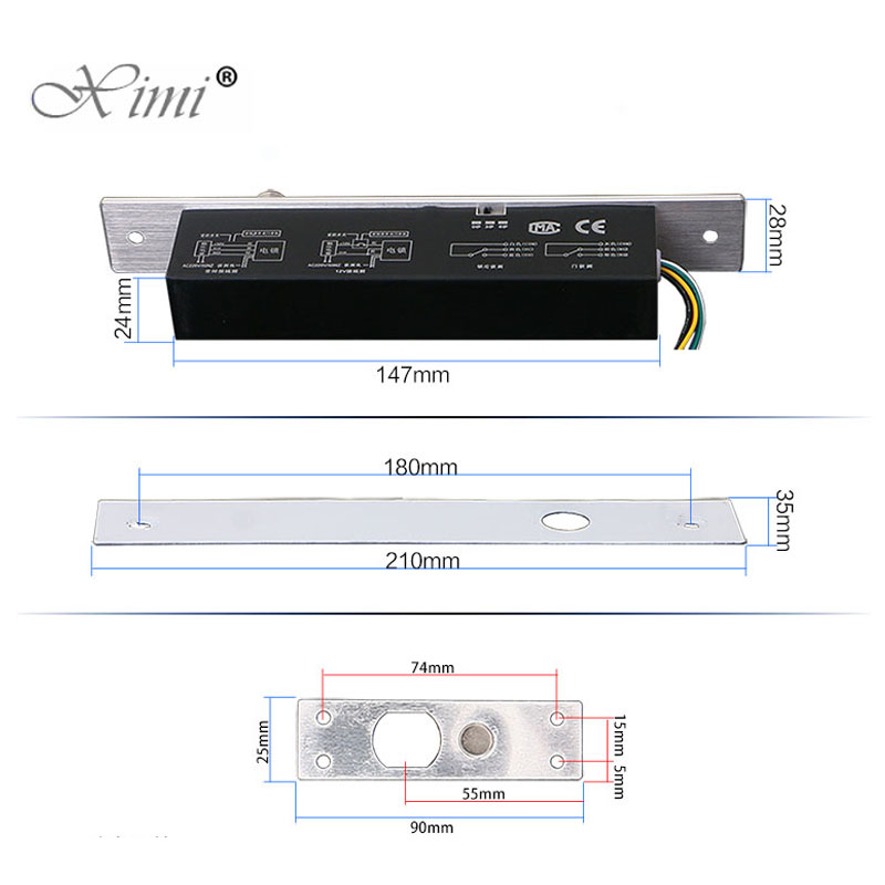DC12V Fail-Safe Mode Electric Bolt Lock for Access Control Or Video Door Phone Intercom System Low Temperature Bolt Lock.