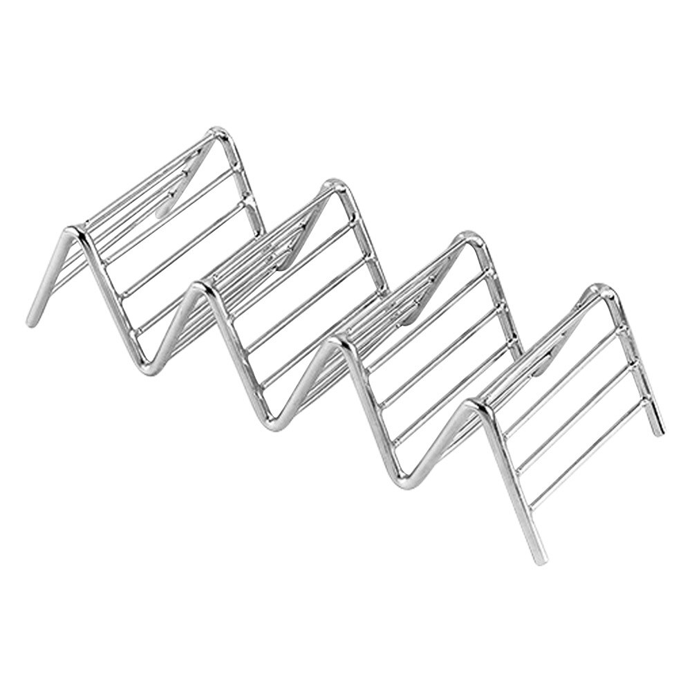 Wave Shape Hard Rack Stand Stainless Steel Taco Stand Mexican Pancake Taco Holder Rack Shelf Practical Kitchen Household Tools: 3 grid