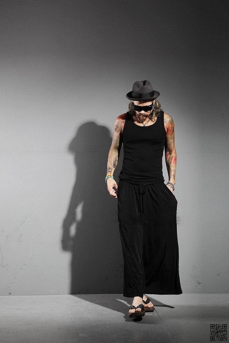Männer hosen sommer lässig slouchy breite bein hosen culottes herren neun Minute hosen ausgestelltes hosen Yamamoto stil