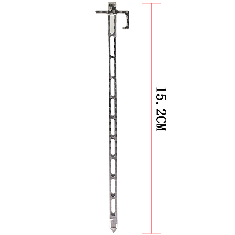 Invention 5g Tent Peg 6inch 15.0cm Ultralight Carbon Fiber Titanium Alloy Composite Material Tent Nail Tent Stake: black