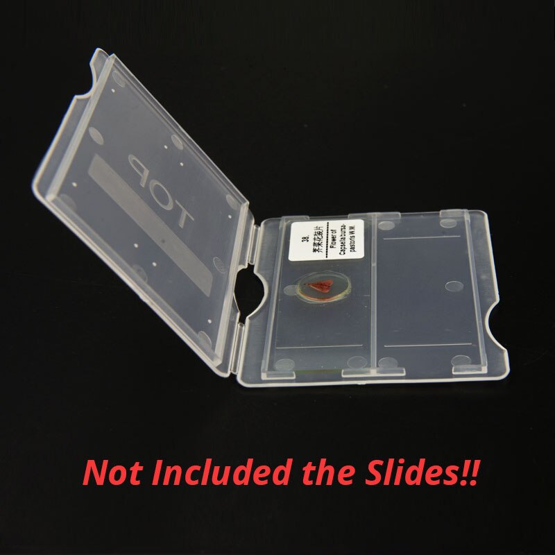 10PCS Portable Lab ABS Plastic Microscope Slides Holder Dispenser Box 2PCS Capacity Case