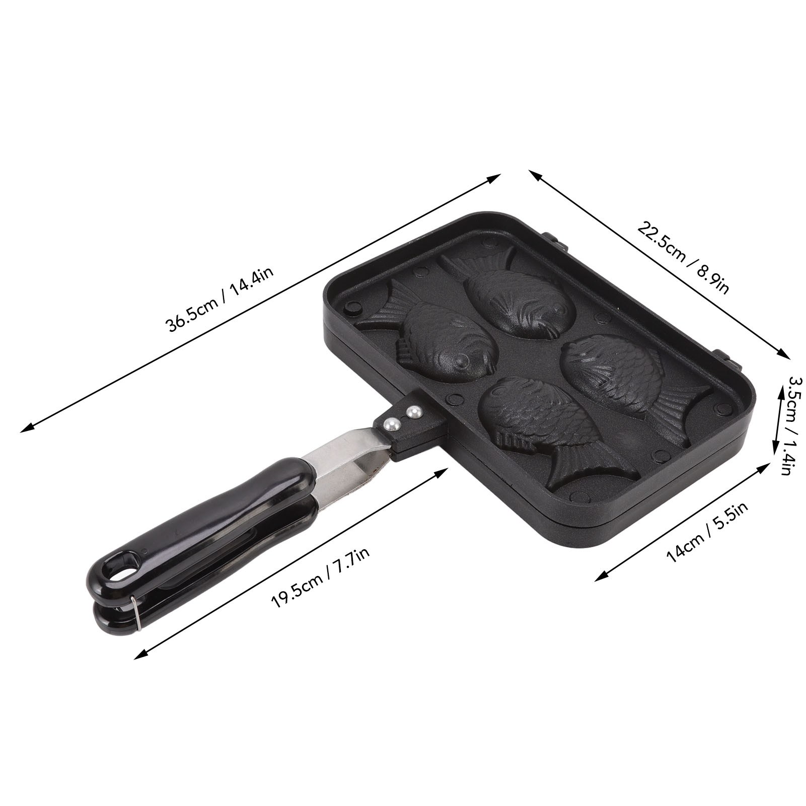 Taiyaki teglia in lega di alluminio antiaderente bifacciale Taiyaki a forma di pesce torta creatore cialda stampo da forno per la cucina di casa