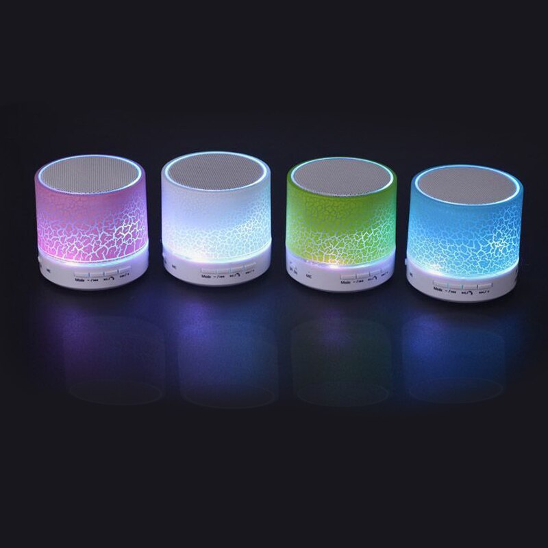 Mini Draadloze Bluetooth Speaker LED Light Subwoofer Bluetooth Ondersteuning U Disk TF Card FM Radio Voice Aanwijzingen Handsfree Speaker