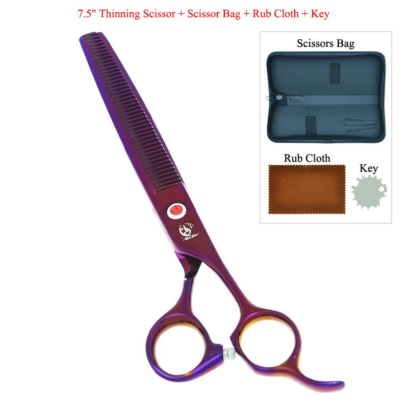 8" Pet Scissors for Dog Grooming Japan 440C Pet Cutting Shears Animal Trimming Thinning Tijeras Curved Shear B0045A: B0045A-04-75