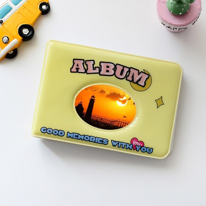 T84E Mini Photo Album Pocket Album for Student Cards Small Postcard INS Wind Hollow 3 Inch 36 Photos Storage Case