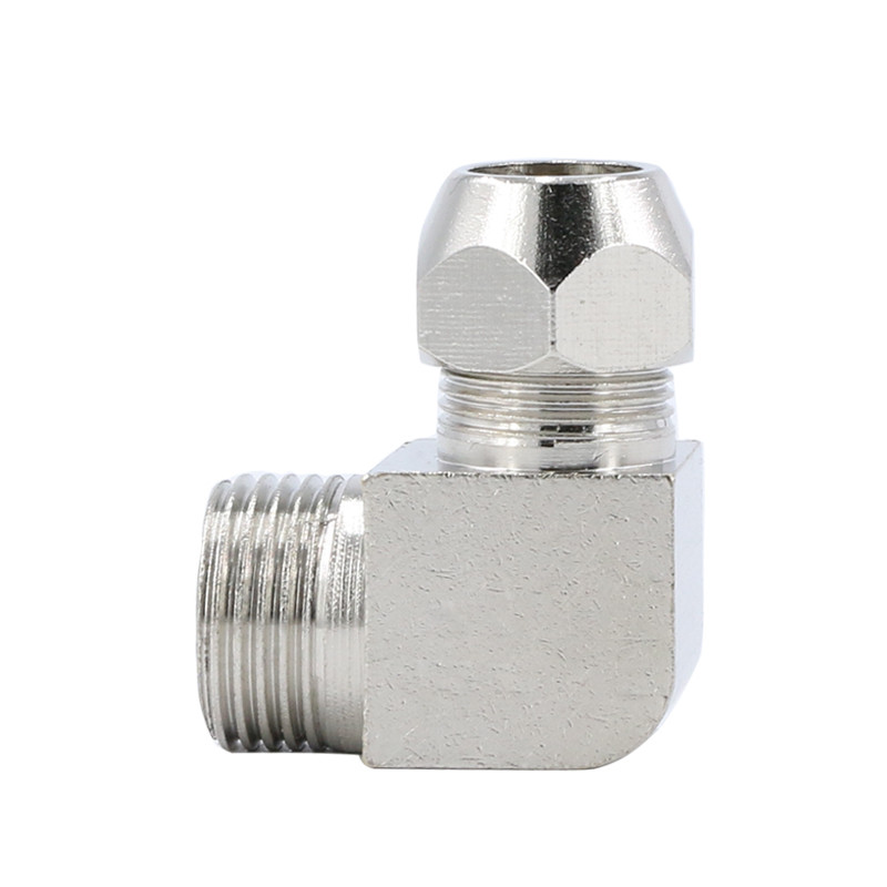 5pcs/lot copper fitting1/4" x 6mm elbow Ferrule Tube Pipe Fittings Threaded Male Connector, brass fitting