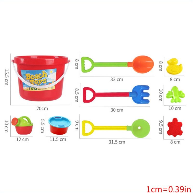 1 Set Beach Toys for Kids Baby Children Playing Game Sand Mould Cartoon Bucket Pail Children Sandbox Set Kit Toys: E