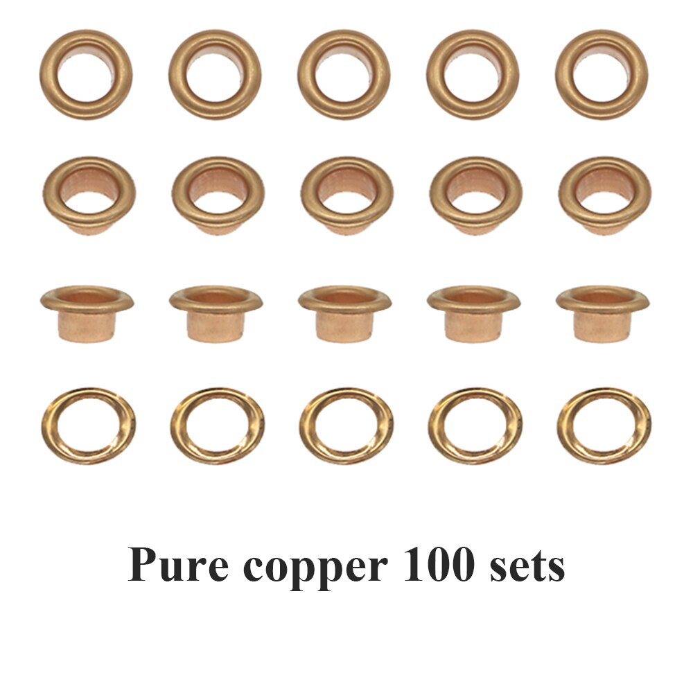 Special offer 50/100sets/pack(Outer diameter)9.5mm(internal )5mm price silver eyelets for bags: Pure copper 100 sets