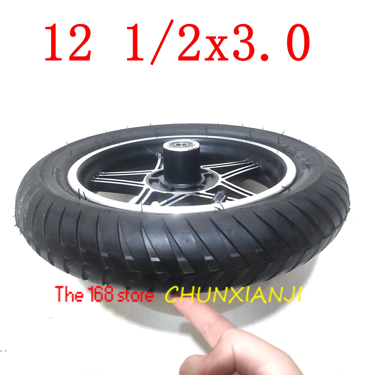 Size 12 1/2 X 3.0 Inflation Wheel with Disc Brake Hole Rims Fits Electric Scooters and E-Bike Folding Bicycle 12 Inch Wheel Tyre