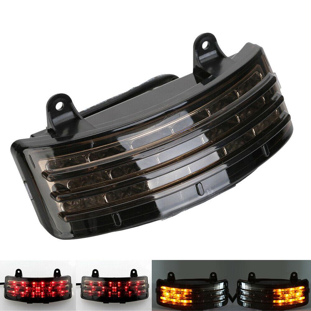 Tri-Bar Splash Guard LED Tail Brake Turn Signal Light for Harley Touring Street Glide: Smoke color
