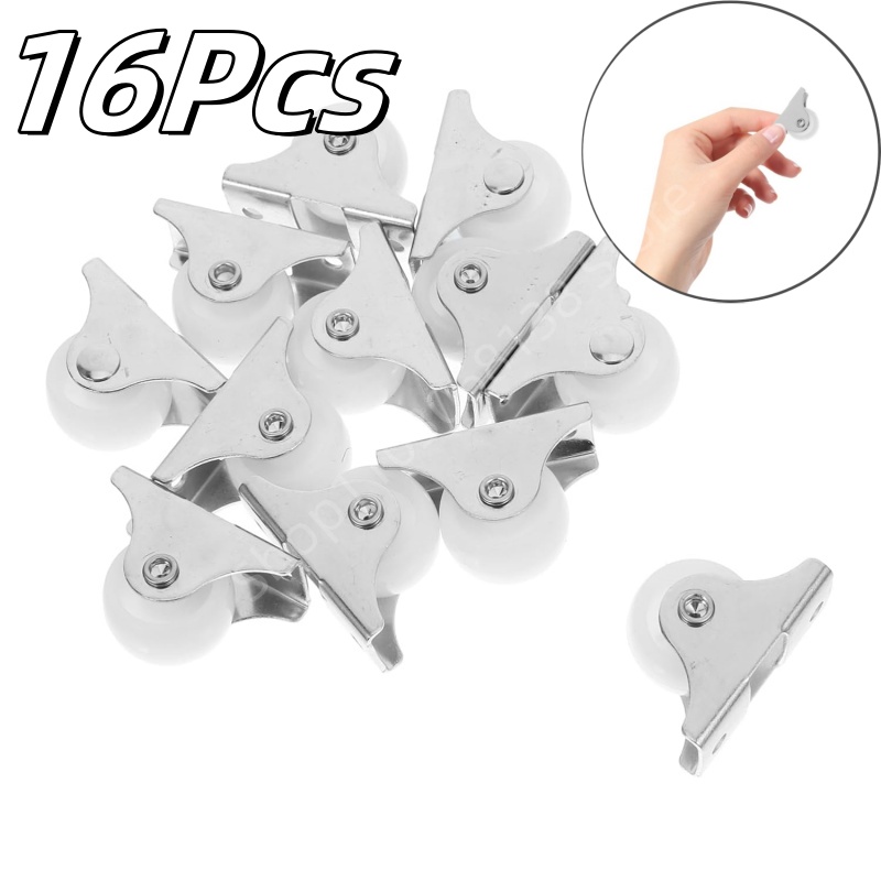 Ruedas para muebles de 1 pulgada, rueda unidireccional silenciosa blanca, muebles de ruedas de plástico fuertes para cajón de carrito, accesorios de Hardware, 4/8/16 Uds.
