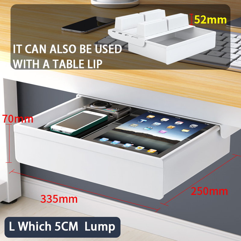 Under-desk Drawer Storage Device, Suitable For Office/home, Ideal For Organizing Stationery. Self-adhesive Plastic Drawer.: PURPLE