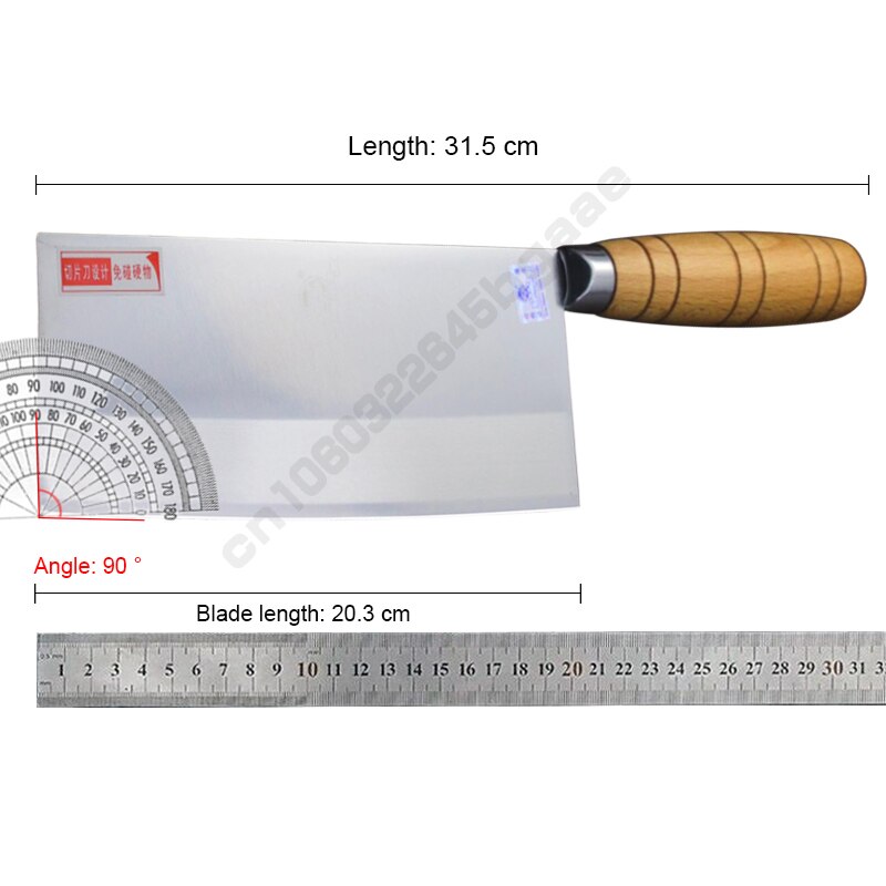 Kitchen stainless steel round handle Mulberry knife large white Wolf dragon slicer chef commercial slicing knife with scabbard