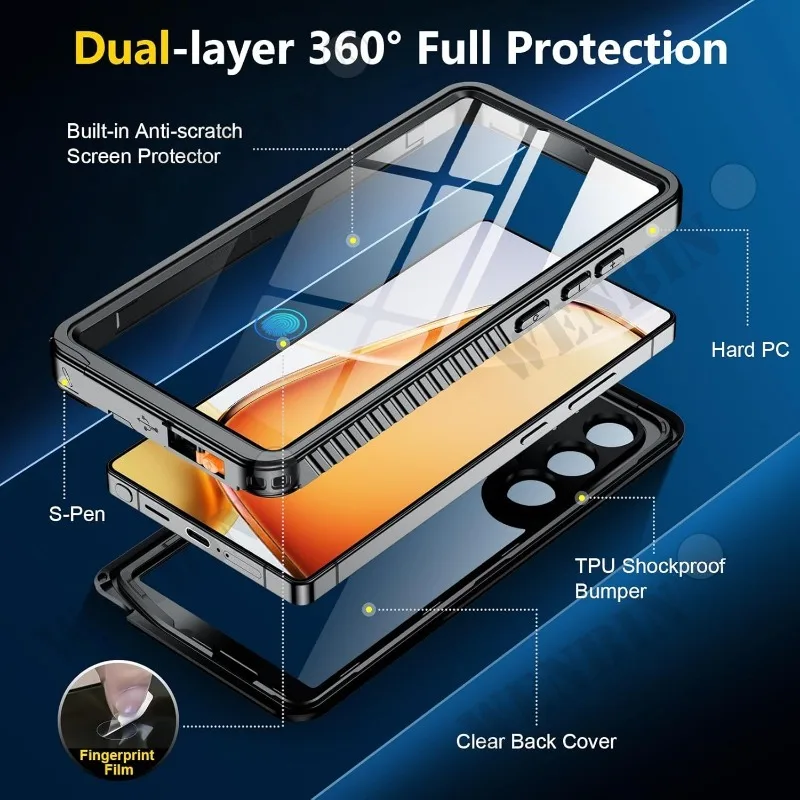 IP68 Waterproof Case For Galaxy S25 S24 S23 Ultra Plus A16 A35 A55 5G Metal Aluminum Swimming Phone Luxury Cover Capa Fundas