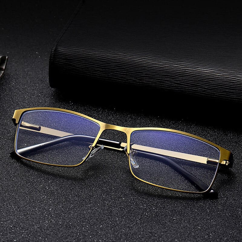 Elbru mænd blå film harpiks læse briller kvinder metal halv ramme hyperopi briller 1.5 2.0 2.5 3.0 3.5 4.0 diopter til mand: +250