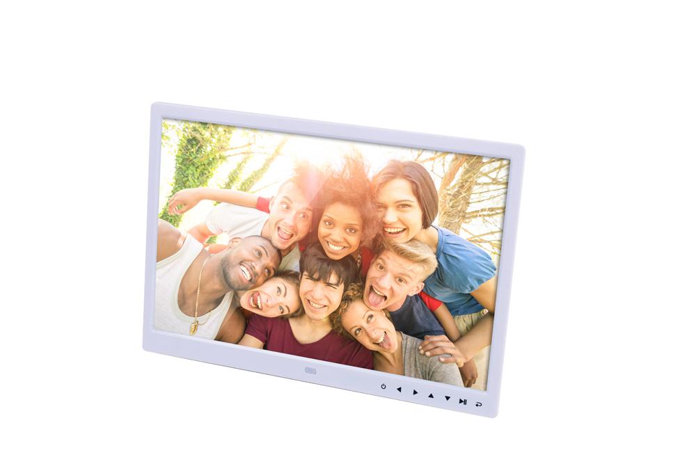 BEESCLOVER 15 inch Digital Picture Photo Frame 1280x800 HD Resolution 16:9 Wide Picture Screen Clear and Distinct Display r25: White / UK Plug