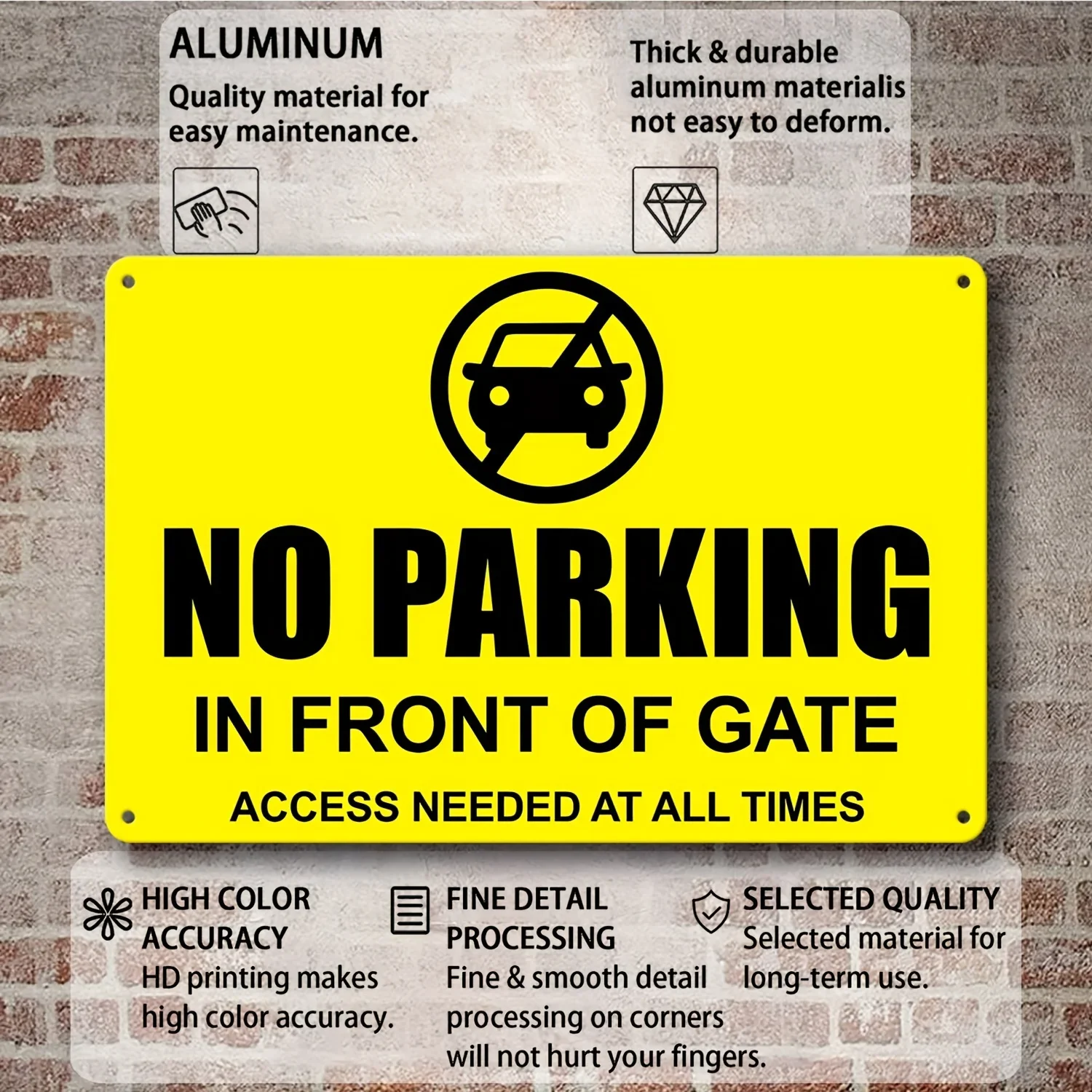 "No Parking in Front of Gate" Metal Sign,Ideal Notice for Outdoor Use,Warning Sign, Outdoor Sign, Farmhouse Decor, Outdoor Decor