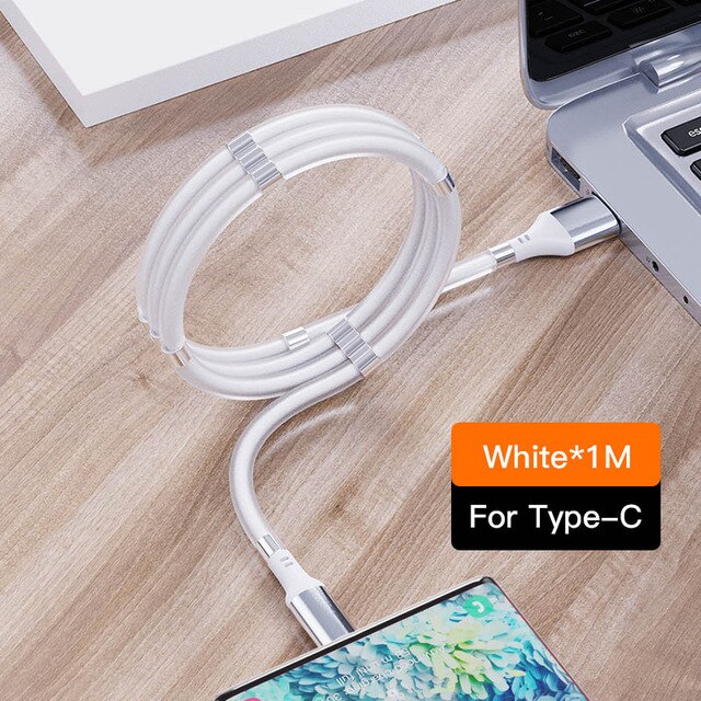 magia lina USB-C kabel magnetyczny typ C kabel USB 2.4A telefon szybkie ładowanie przewód synchronizacji danych dla Samsung A51 S10 S20 kabel ładujący: For rodzaj C