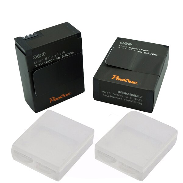 Baterías de AHDBT-301 de 3,7 V + cargador Dual USB para Gopro Hero3, batería AHDBT 302 Go Pro 3, color negro: 2pcs battery