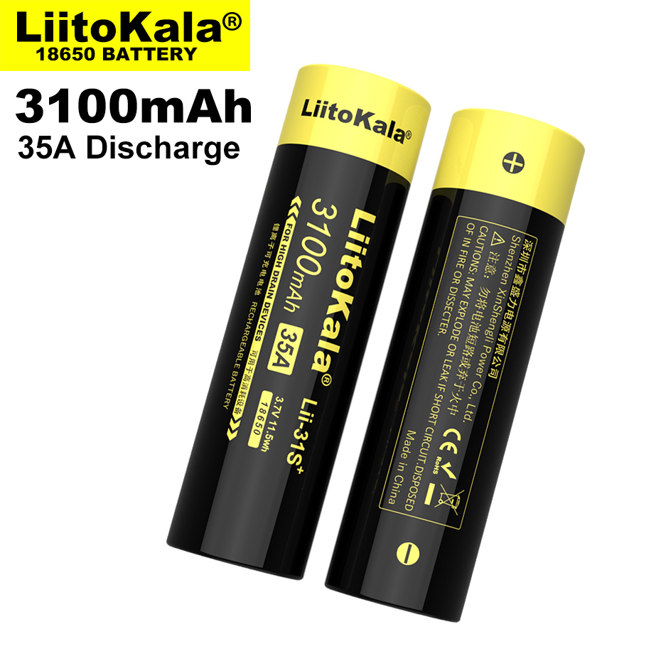 100% Original LiitoKala Lii-31S 18650 battery 35A 3.7V 3100mAh Rechargeable lithium batteries For high drain devices