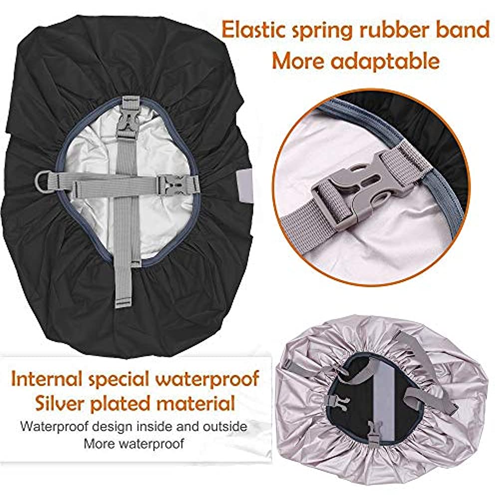 Wasserdichter Rucksack-Regenschutz, reflektierend, mit Riemen, 15 l–65 l, Rucksack-Abdeckung, verbesserte Kreuzschnalle, Wandern, Camping, Radfahren