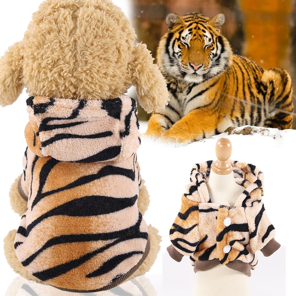 Puoupuou Dikker Grappige Hond Kleding Winter Warme Hond Pet Kleding Hoodies Sweatshirt Voor Kleine Middelgrote Honden Schattige Puppy XS-XXL: Tiger / M