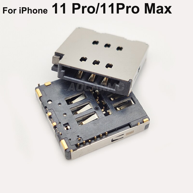 Aocarmo Dual / Single Sim Card Tray Socket Reader Holder Slot Socket Flex Cable parti di riparazione per iPhone 11 Pro / 11Pro Max