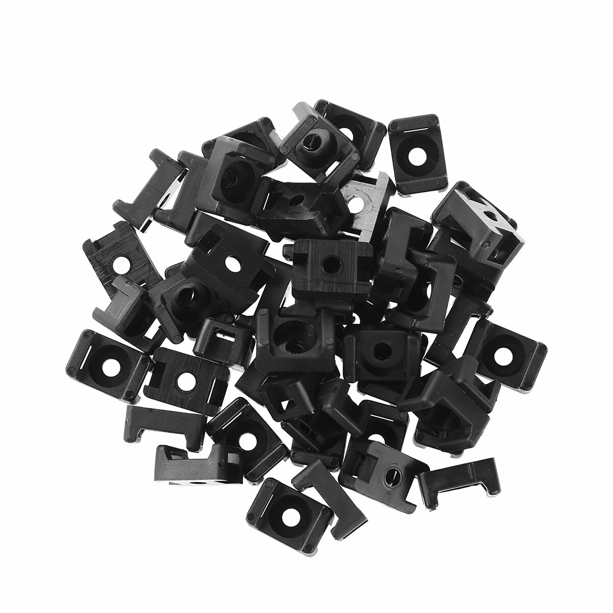 50 stk nylon fastgør beslag hjemmekontor kabelbinder mount base clips skrue type sadel form organisator vugger til ledningshåndtering