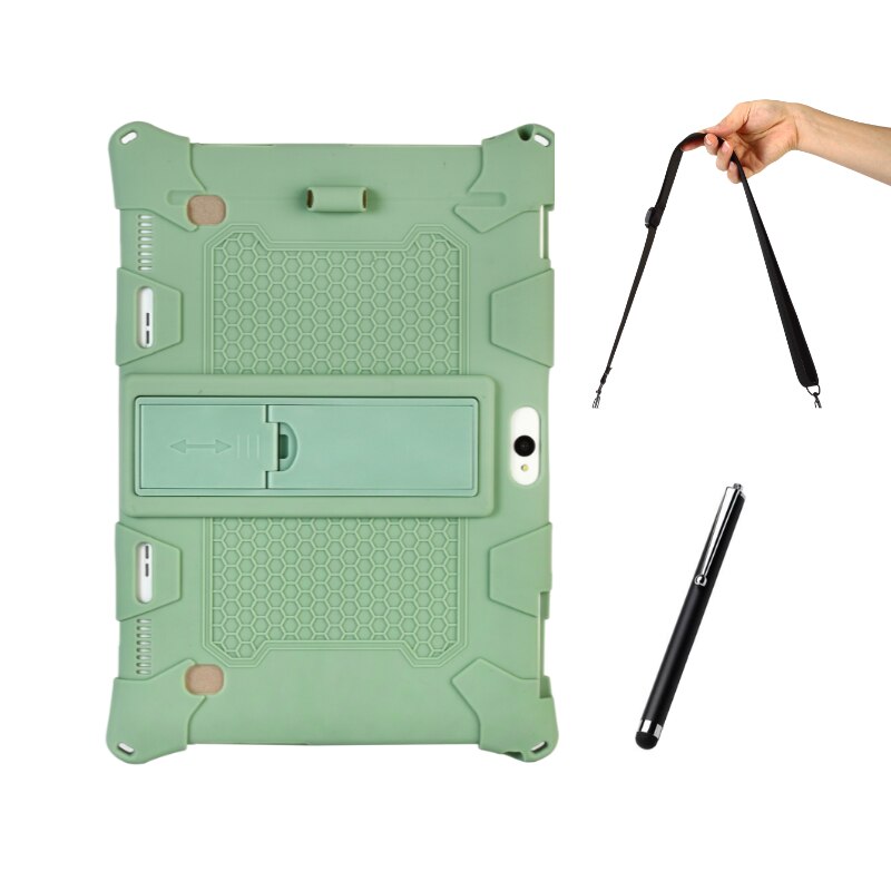 funda tablet 10 pulgadas Nueva silicona suave funda tablet 10.1 pulgadas Cubierta trasera a prueba de golpes de Tablet PC Android: LightGreenandStraps
